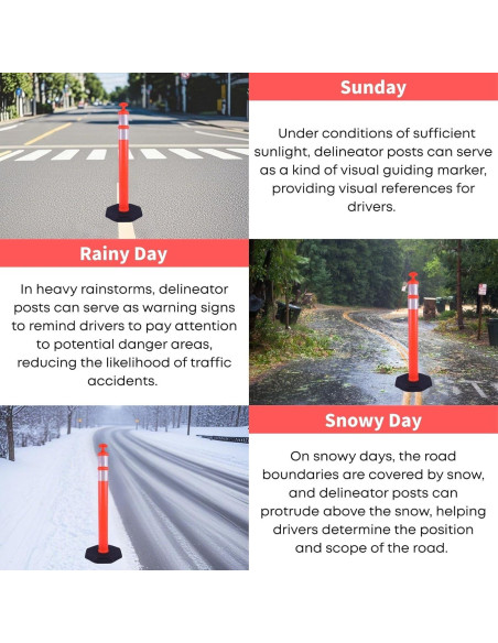 Poste Delineador de Tráfico OranclUS - 3 Paquete 106.68 cm