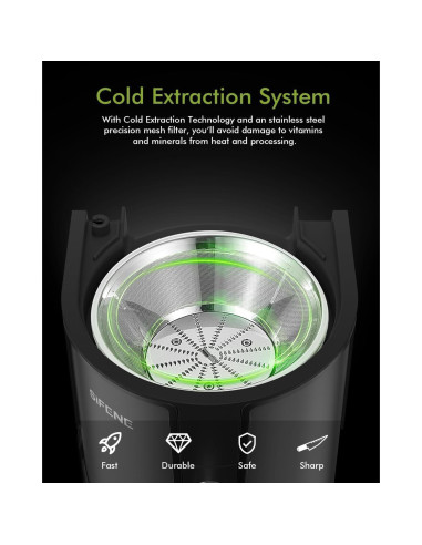 Extractor de Jugo SIFENE AMR518F 1000W 3 Velocidades 800ml