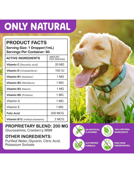 Gotas Multivitamínicas para Perros Vceeoy 15 en 1 Salud Piel Articulaciones