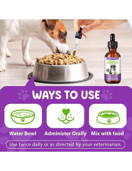 Gotas Multivitamínicas para Perros Vceeoy 15 en 1 Salud Piel Articulaciones