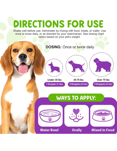 Gotas Multivitamínicas para Perros Vceeoy 15 en 1 Salud Piel Articulaciones