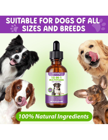 Gotas Multivitamínicas para Perros Vceeoy 15 en 1 Salud Piel Articulaciones