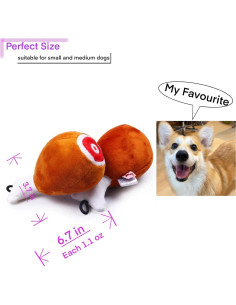 Juguetes de Peluche para Perros YESWOOD! Paquete de 3 Piernas de Pollo 2