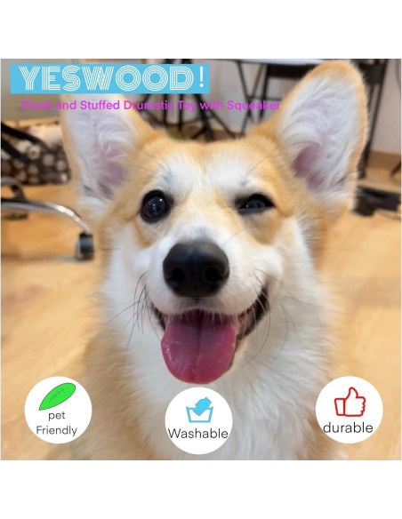 Juguetes de Peluche para Perros YESWOOD! Paquete de 3 Piernas de Pollo