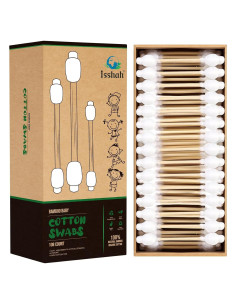 Hisopos de Algodón Ecológicos Isshah - 108 Unidades - Bambú