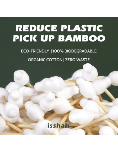 Hisopos de Algodón Ecológicos Isshah - 108 Unidades - Bambú