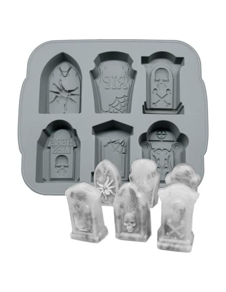 Moldes de Hielo de Silicona FreeNFond Halloween Tumba 6 Piezas