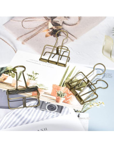 Clip de Carpeta Extra Grande Zoohot 51 mm Bronce 15 Piezas 2