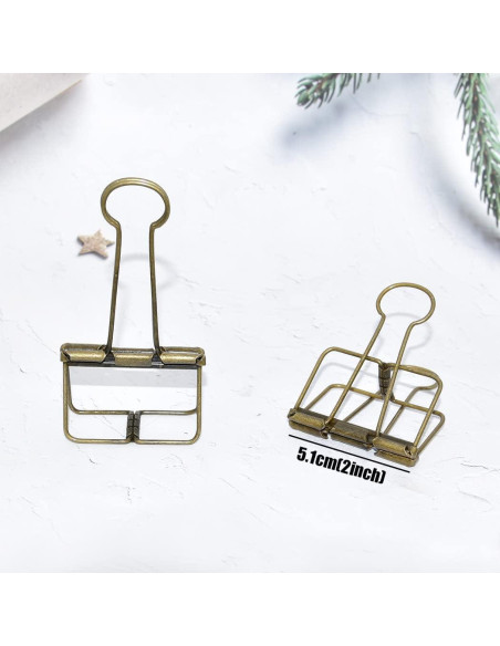 Clip de Carpeta Extra Grande Zoohot 51 mm Bronce 15 Piezas