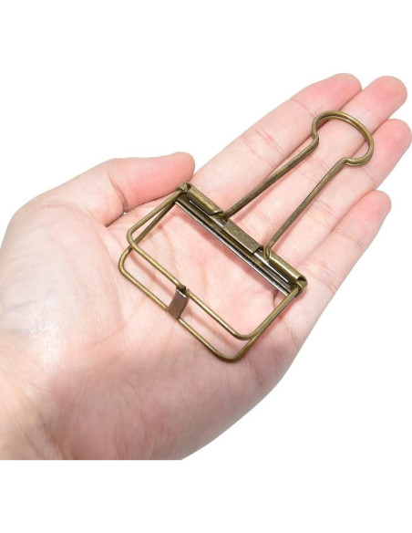Clip de Carpeta Extra Grande Zoohot 51 mm Bronce 15 Piezas