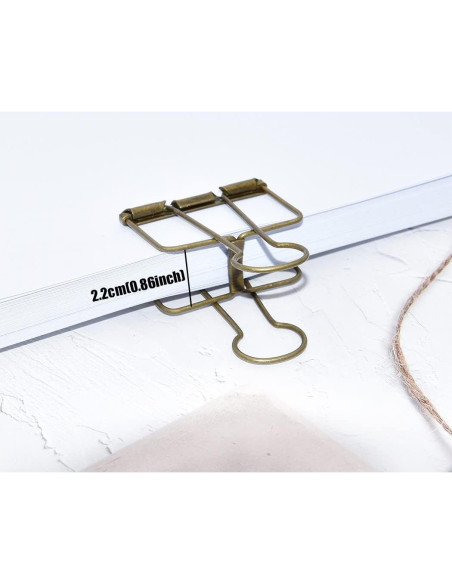 Clip de Carpeta Extra Grande Zoohot 51 mm Bronce 15 Piezas