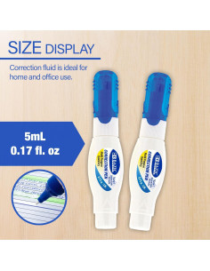 Bolígrafo Corrector BAZIC 5ml - Punta Metálica Precisa, 2 Unidades 2