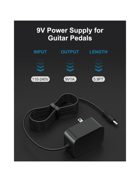 Fuente de Alimentación 9V VHBW para Pedales de Guitarra