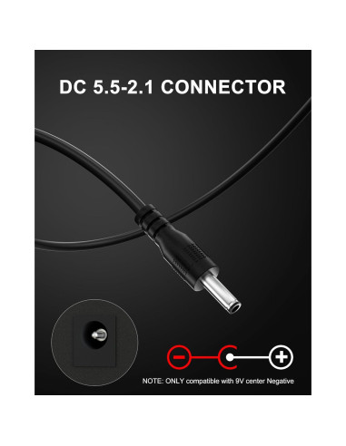 Fuente de Alimentación 9V VHBW para Pedales de Guitarra