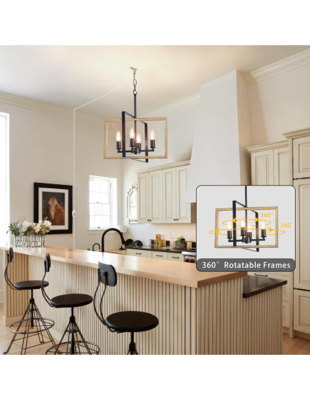 Lámpara de Araña Regulable HOXIYA 4 Luces 6m Enchufable