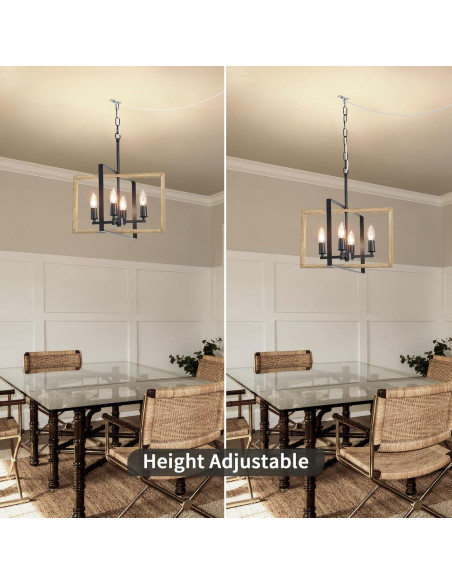 Lámpara de Araña Regulable HOXIYA 4 Luces 6m Enchufable