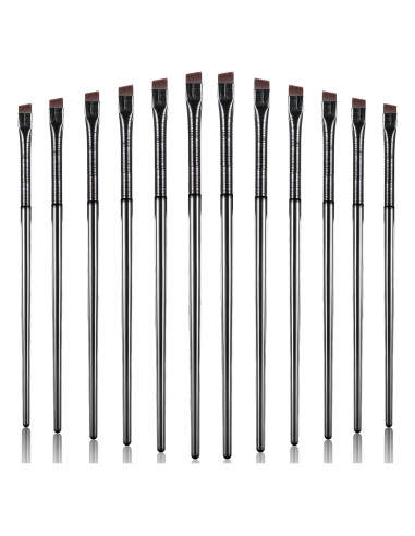 Brochas de Delineador de Ojos y Cejas Maitys 12 Piezas - Negro