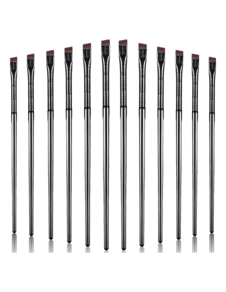 Brochas de Delineador de Ojos y Cejas Maitys 12 Piezas - Negro