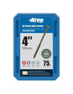 Tornillos de bolsillo Kreg SML-C4X400-75, 10.16 cm, 75 unidades