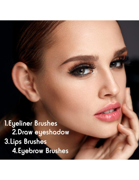 Brochas de Delineador de Ojos y Cejas Maitys 12 Piezas - Negro