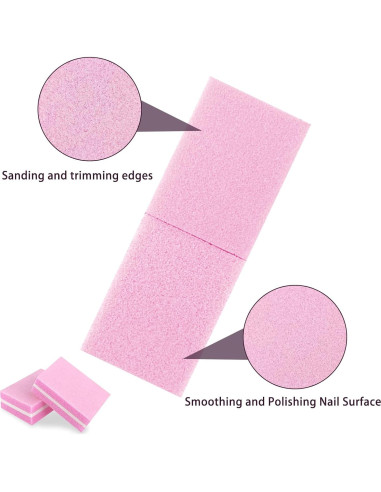 Juego de Archivos y Pulidores de Uñas LNAUJS - 5 Pulidores Rosa y 3 Archivos Negros