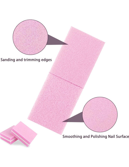 Juego de Archivos y Pulidores de Uñas LNAUJS - 5 Pulidores Rosa y 3 Archivos Negros