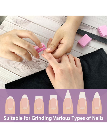 Juego de Archivos y Pulidores de Uñas LNAUJS - 5 Pulidores Rosa y 3 Archivos Negros