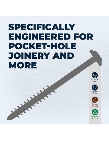 Tornillos de bolsillo Kreg SML-C4X400-75, 10.16 cm, 75 unidades