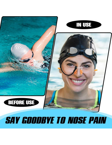 10 Clips de Nariz y Tapones para Oídos Seenelling Accesorios Natación