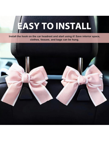 Pack 2 Ganchos de Cabecera de Asiento de Coche Polcatay Rosa