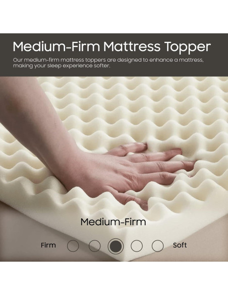 Topper de Espuma Treaton Reina 1 Pulgada Convoluto Marfil