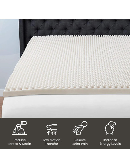 Topper de Espuma Treaton Reina 1 Pulgada Convoluto Marfil