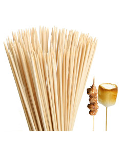 Pinchos de Bambú Natural 76 cm Gruesos 5mm para BBQ y Camping