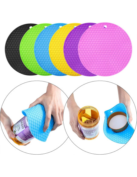 Alfombrillas de Silicona Antideslizantes Boao - 6 Piezas 18x18 cm