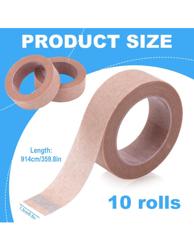 10 Rollos de Cinta Nasal Micropore Penitue 1.3cm x 9.14m