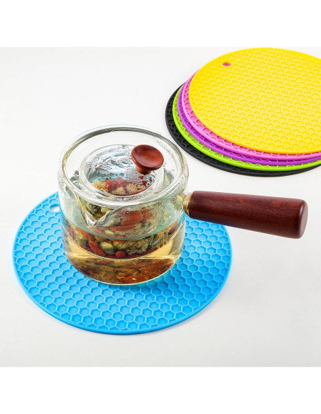 Alfombrillas de Silicona Antideslizantes Boao - 6 Piezas 18x18 cm