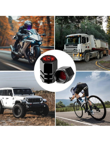 Tapas de Válvula de Neumático LMZLJZ - Paquete de 4 Vaca Girasol