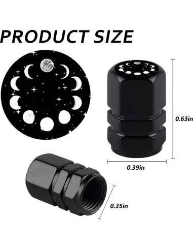 Tapas de Válvula de Neumático LMZLJZ - Paquete de 4 Vaca Girasol
