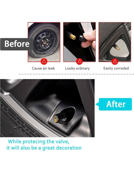 Tapas de Válvula de Neumático LMZLJZ - Paquete de 4 Vaca Girasol