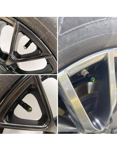 Tapas de Válvula de Neumático LMZLJZ - Paquete de 4 Vaca Girasol