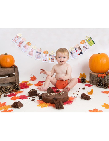 Banner de Cumpleaños Calabaza Rosa Naranja Dorado 249.4x6.6cm