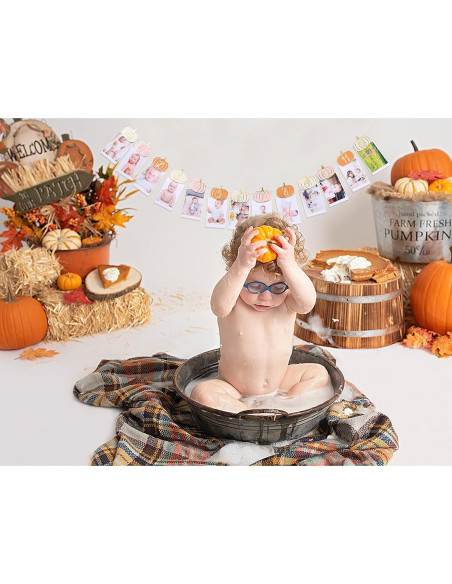 Banner de Cumpleaños Calabaza Rosa Naranja Dorado 249.4x6.6cm