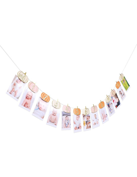 Banner de Cumpleaños Calabaza Rosa Naranja Dorado 249.4x6.6cm