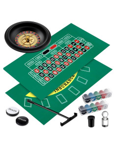 Juego de Ruleta Lunmon con Rueda de 25.4 cm y 200 Fichas
