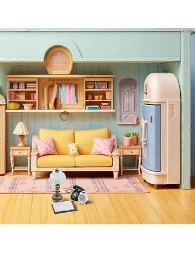 Lámpara miniatura TOYANDONA para casa de muñecas LED