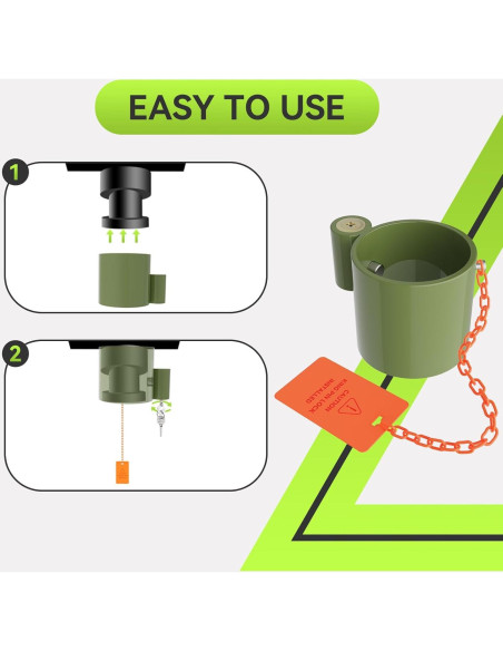 Cerradura de Eje RVMATE Verde para 5ta Rueda y Remolques