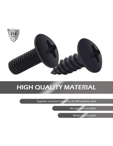 Kit de Tornillos Antirrobo Anyhut para Placas de Matrícula 8 Pzas