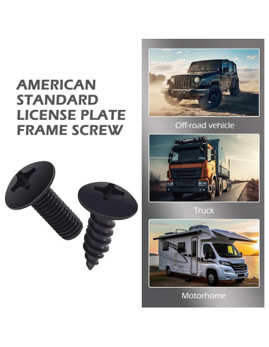 Kit de Tornillos Antirrobo Anyhut para Placas de Matrícula 8 Pzas