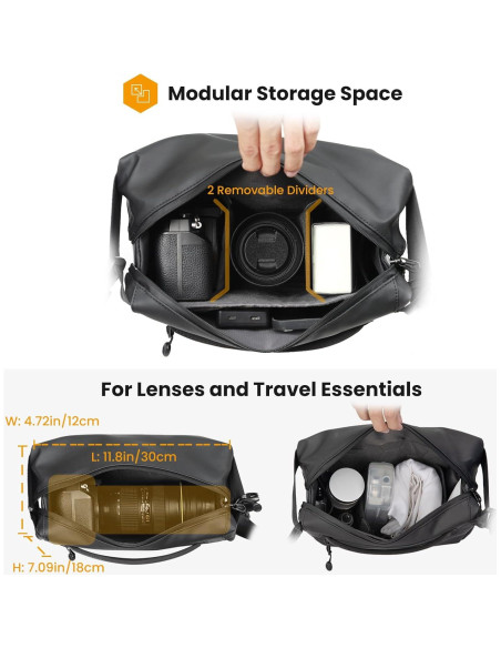 Bolsa de Mensajero TARION para Cámara Compacta Negra 4L