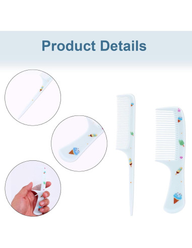 Juego de 2 Peines para Bebé Lasuroa - Dientes Finos y Cola de Rata